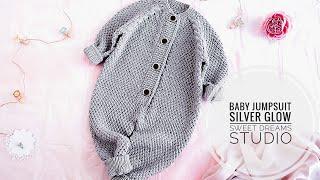 KNITTING PATTERN Baby Jumpsuit/Onesie "Silver Glow" / 4 sizes (review)