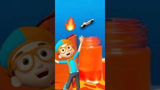 The race track is LAVA?! ULIMATE  STEM Toy Car Challenge! #blippi #shorts
