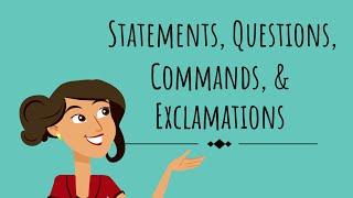 Types of Sentences: Statements, Questions, Commands, & Exclamations |English For Kids| Mind Blooming