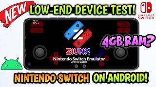 ZIUNX EMULATOR *LOW-END* DEVICE TEST! (SETTINGS/GAMEPLAY) NEW NINTENDO SWITCH EMULATOR ANDROID 2024