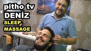 ASMR TURKISH BARBER=HAIR CRACK=pitho tv deniz massage=head,back,arm,ear,neck,face,sleep massage