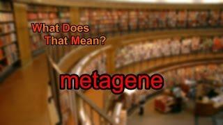 What does metagene mean?