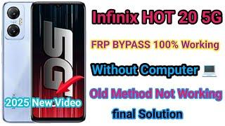 Infinix HOT 20 5G FRP BYPASS ( Without PC ) New Solution | 2025 | Latest Security | Google Account