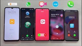 JusTalk, WhatsApp, Zangi Incoming call Z Flip 3 + Oppo Flip + Honor 8X + Xiaomi N10C + Blackview A80