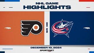 NHL Highlights | Flyers vs. Blue Jackets - December 10, 2024