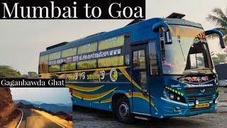 MUMBAI TO GOA BUS JOURNEY VIA GAGANBAWDA GHAT | CABIN RIDE | ROSHAN TRAVELS #BHARATBENZ BUS | VLOG