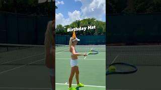 ️Here is a great way to work on keeping the strings pointing down on the serve.