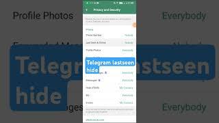 How to hide lastseen in telegram #shortvideo #youtubeshorts #shortsfeed