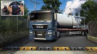 Transporting Heavy Cargo on Narrow Roads of Indonesia - Euro Truck Simulator 2 | Wheel Gameplay