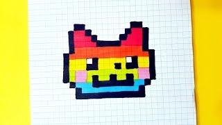 ВАУ!РАДУЖНЫЙ НЯН КЭТ рисуем по клеточкам (Nyan Cat)PIXEL ART