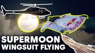 Human 'Meteor' Flight Over Los Angeles Supermoon