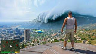 The BIGGEST Tsunami CHASES ME in GTA 5!