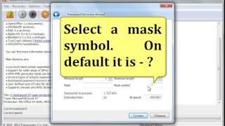 Passcovery Suite. How to recover a password using a brute-force attack with a mask