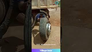 This Mechanic's Tire Stunt is LEGENDARY! ‍️ Gravity Assist ON! #trucklife #tirechange #funny #wow