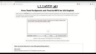 Converting Text to Speech on TTSMP3.com