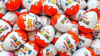 100 Yummy Kinder Surprise Egg Toys Opening - A Lot Of Kinder Joy Chocolate ASMR