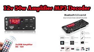 Bluetooth, FM, USB, sd Card and Aux with 50W Audio Amplifier MP3 Module