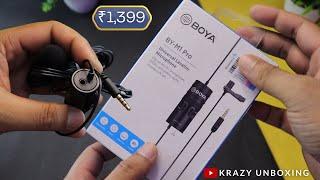 BOYA BY-M1 Pro Omnidirectional Lavalier Condenser Microphone Unboxing | For Smartphones DSLR