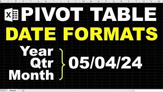 How to change date formats in Pivot Tables