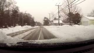 A drive to UMass Dartmouth in Winter snow storm