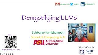 Demystifying LLMs (AI Frontiers webinar at PanIIT USA Forum)