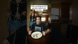 POV: YOU BRING UR 6’4 GOTH GF TO FAMILY DINNER… #emo #gothic #alternative #rock #rockmusic #skit