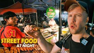 $1 Street Food Hunt at Night! / Thai Food Tour in Phitsanulok / Travel in Thailand 2024