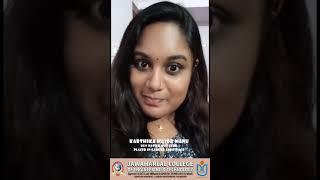 Ms.Karthika,B.Tech.Aeronautical Engineering 2021,from JCET shares few words about Course and College