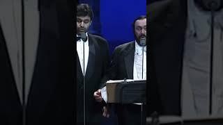 ￼ Andrea Bocelli and Luciano Pavarotti performing together notte e piscatore #operasinger #opera