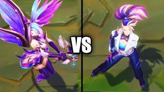 Star Guardian Akali VS KDA All Out Akali Skins Comparison (League of Legends)