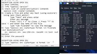 2 Symmetric ENC & DECR using openssl in Kali Linux