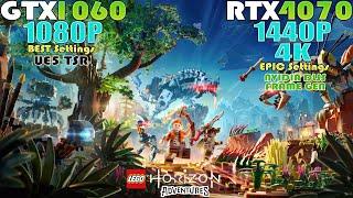 GTX 1060 - RTX 4070 ~ LEGO Horizon Adventures PC | 1080P, 1440P & 4K Performance Test | DLSS - TSR