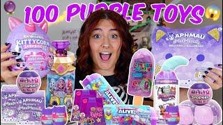 UNBOXING 100 *PURPLE MYSTERY* TOYS!! *RARE FINDS*