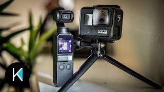 DJI Osmo Pocket VS. GoPro HERO 7 Black - VIDEO COMPARISON! (GIMBAL or HyperSmooth?)
