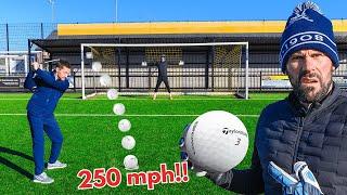 Using Golf Clubs to score 250 mph Goals vs Ben Foster!