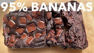 95% BANANAS Double Chocolate BANANA Bread  vegan recipes #bananabread #chocolate  #vegan