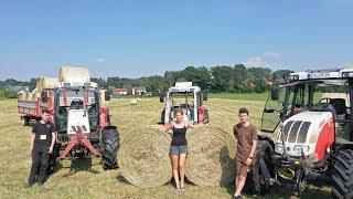 Baling Hay in Germany | Steyr 9095 | Steyr9086 | Steyr 968 | IHC 433 | Schäffer 2028 |