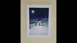 Relaxing music, Calming Music, Christmas Holiday Paintings, Winter Collection, 1bettybill Studio