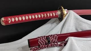 Customized Red Kobuse Katana Sword For US Shiv