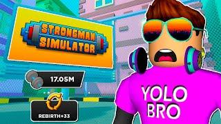 ШОК! 223 ПЕРЕРОЖДЕНИЯ ЗА КЛИК В STRONGMAN SIMULATOR В РОБЛОКС! ROBLOX
