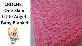 One Skein Little Angel Baby Blanket - Uses One 14 oz skein Just Yarn Value Yarn.  #makeitpremier