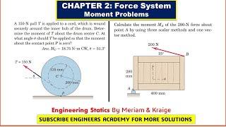 STATICS | Chapter 2 |  P2-41, P2-48 | 6th Edition | Moments | Engineers Academy