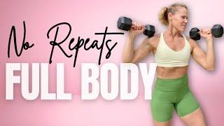 40 MIN FULL BODY WORKOUT | No Repeats Strength & Cardio Blast