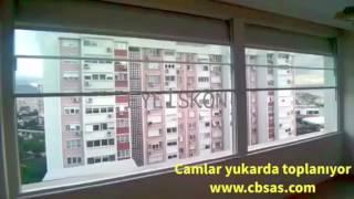 Elektrikli dikey cam balkon