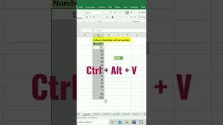 One Column Multiply with a Number in 5 seconds #excelvideo #trick #excel #shortvideo #video #viral