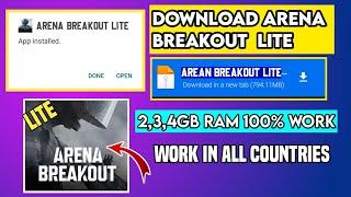 How To Download Arena Breakout Lite in 2gb,3gb,4gb Ram|How download arena breakout lite in android.