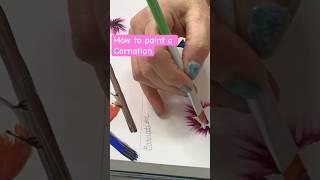 How to paint a carnation with acrylics on canvas. #teresasartspot #shortsvideo #shorts #shortsfeed