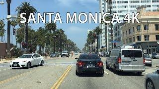 Driving Downtown - Santa Monica 4K - Los Angeles USA