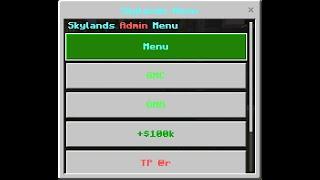 Admin Menu Minecraft Bedrock