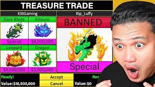 Trading BANNED Dragon Fruit For 100 Hours In Blox Fruits